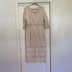 Magnolia Pearl Billie Ann Eyelet Dress Cotton Crochet Lace Moonlight RARE